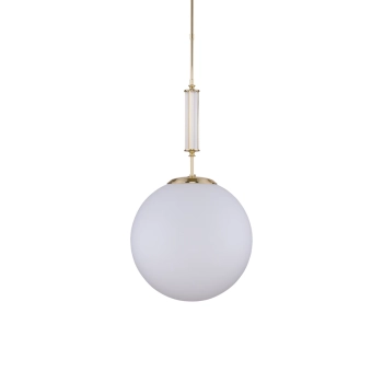 Kulista wisząca lampa Artu Glass ART-ZW-1 (Z) G350 biała mosiądz