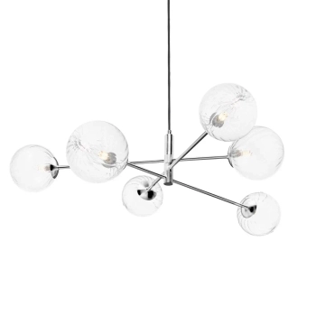 Szklana lampa wisząca Vignette VIG0650-22 kulista szklana chrom