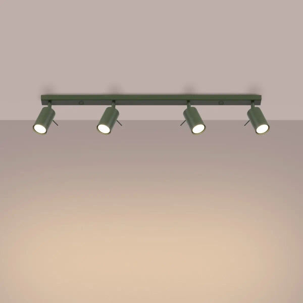 Sufitowa lampa na listwie RING SL.1504 tubki regulowane oliwkowe