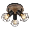 Lampa sufitowa Priska 54017W-3 hygge regulowana drewno czarna