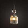 Szklana wisząca lampa Sophia Cognac 11039 ryflowana brązowy