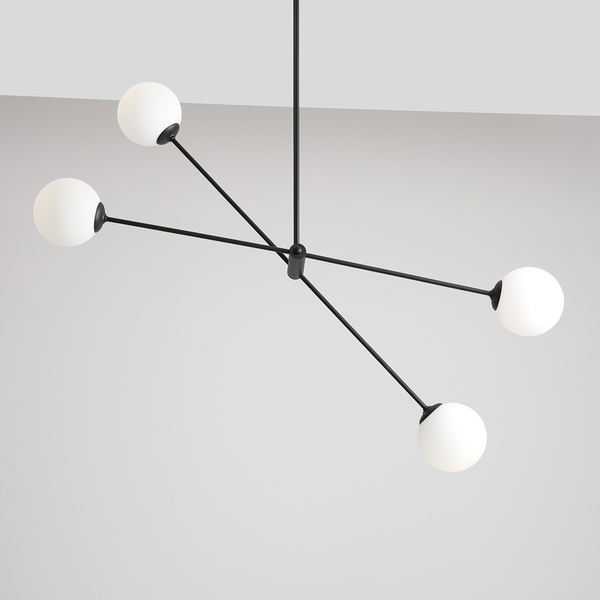 Metalowa lampa wisząca Ohio 1081PL_L1 Aldex sticks do pokoju czarna biała