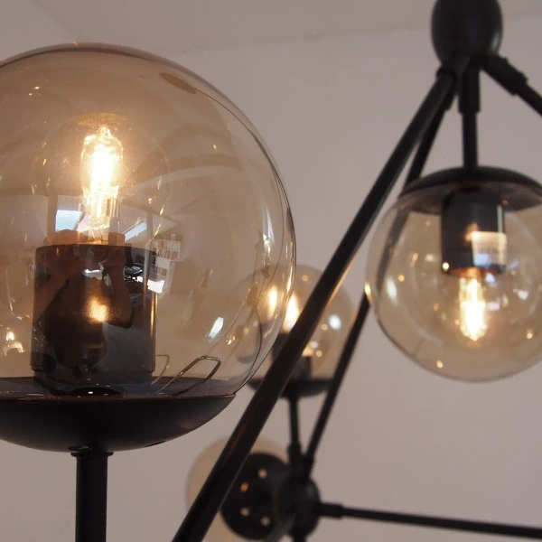 Loftowa lampa wisząca Astrifero ST-9047-10 amber Step molekuły czarna