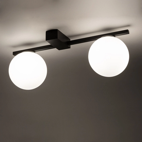 Nasufitowa lampa Pik 10300 loftowa do salonu czarna biała