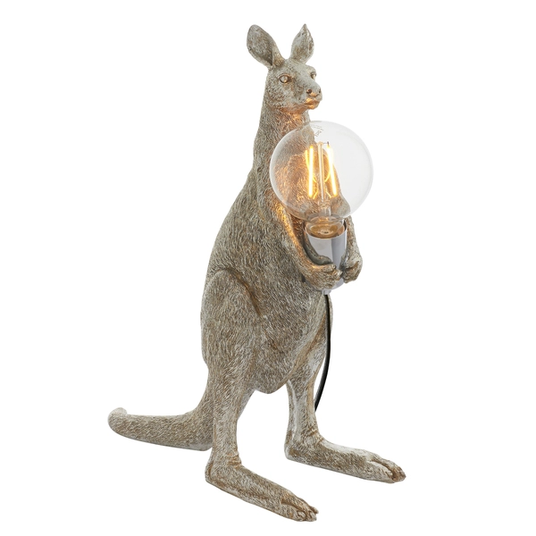 Dekoracyjna lampa stołowa L&-195072 Light& kangur srebrny chrom
