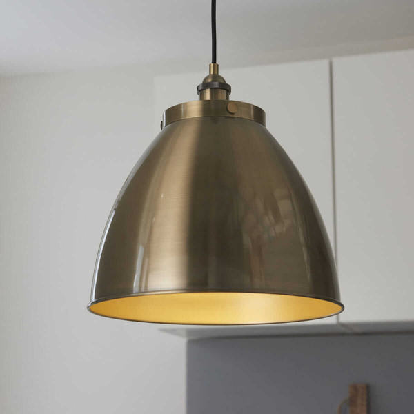 Kopułowa lampa wisząca nad stół Franklin 98744 Endon metalowa mosiądz