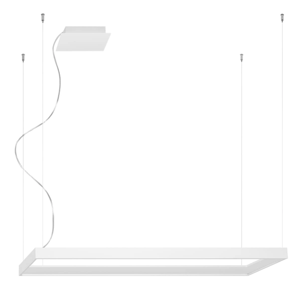 Prostokątna lampa wisząca TH.159 nad łóżko LED 50W biała