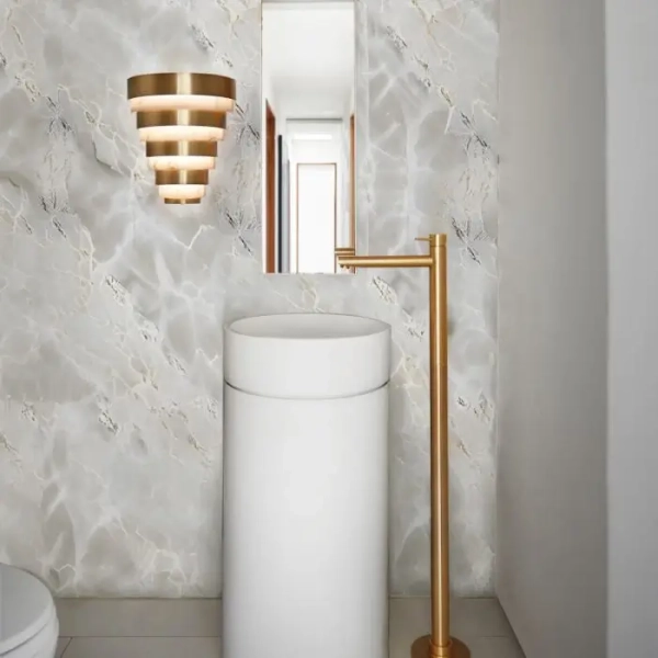 Ścienna lampa pierścieniowa Echelon QN-ECHELON-W do sypialni mosiądz