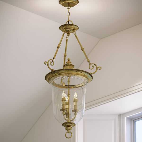 Wisząca lampa Cambridge HK-CAMBRIDGE-P-L Hinkley szklana retro mosiądz