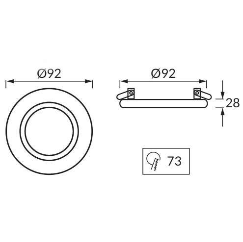 Wpuszczana LAMPA sufitowa ALUM C 03096 Ideus okrągła OPRAWA do zabudowy srebrna