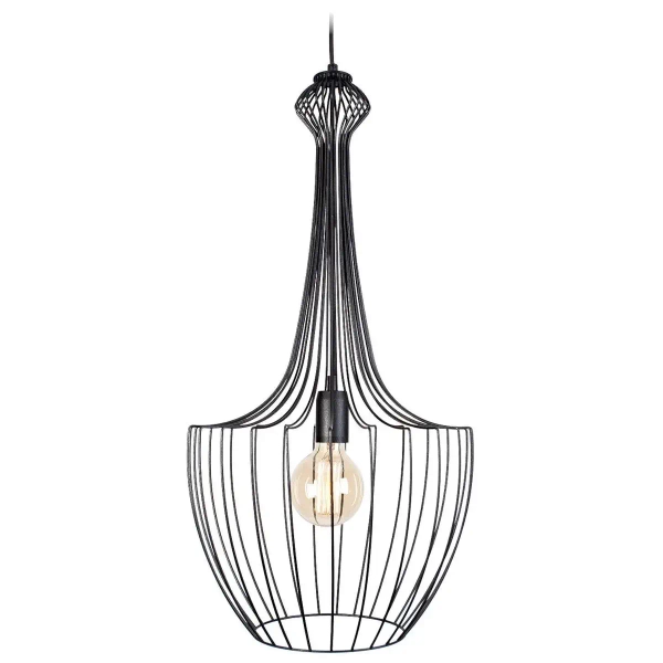 LAMPA wisząca LUKSOR S 8851 Nowodvorski industrialna OPRAWA metalowy ZWIS druciany czarny