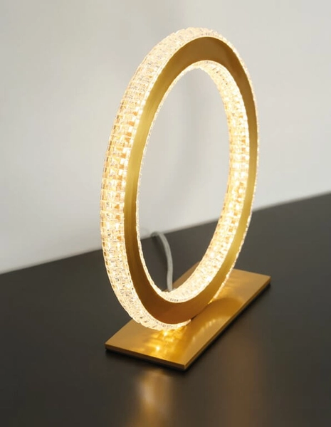 Stołowa lampa glamour Monte ring crystal LED 20W 3000K złoty