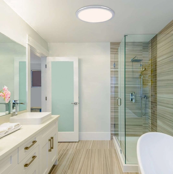 Łazienkowa LAMPA sufitowa JEREMY 5208 Rabalux metalowa OPRAWA okrągła LED 24W 3000K plafon IP44 chrom