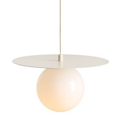 Zwisająca lampa do salonu LOOP 1125G9_S Aldex szklana kula kremowy
