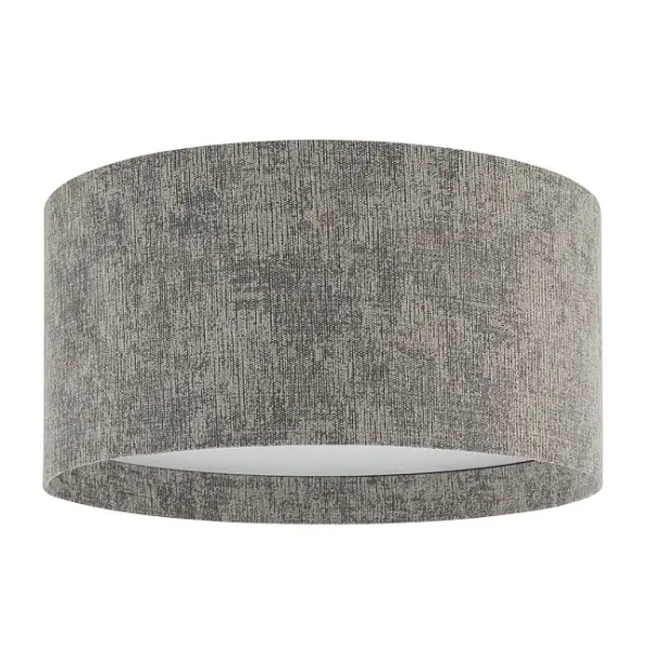 Tkaninowa lampa sufitowa LAGO 11679 do sypialni okrągła szara