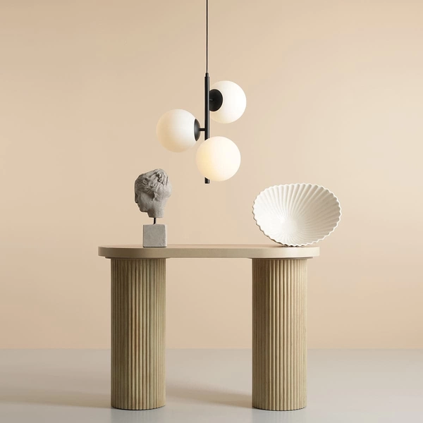 Lampa wisząca do jadalni Fin 1120E1_M Aldex szklane molekuły czarna