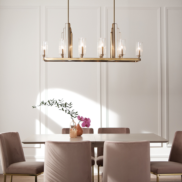 Lampa wisząca Art Deco QN-KIMROSE10-BNB nikiel mosiądz