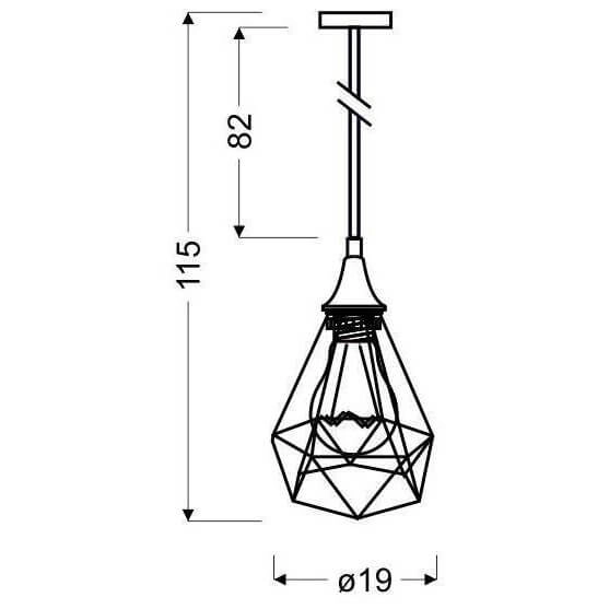 Druciana lampa zwieszana Graf 31-62888 metalowa czarna