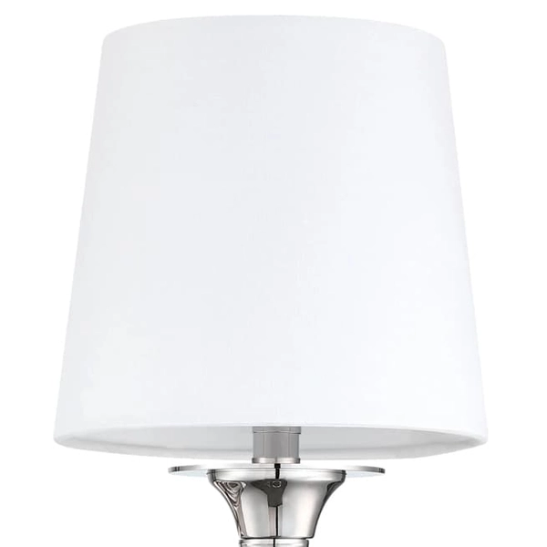 Klasyczna lampa ścienna Austin W01258NI-WH Cosmolight metal tkanina nikiel biała