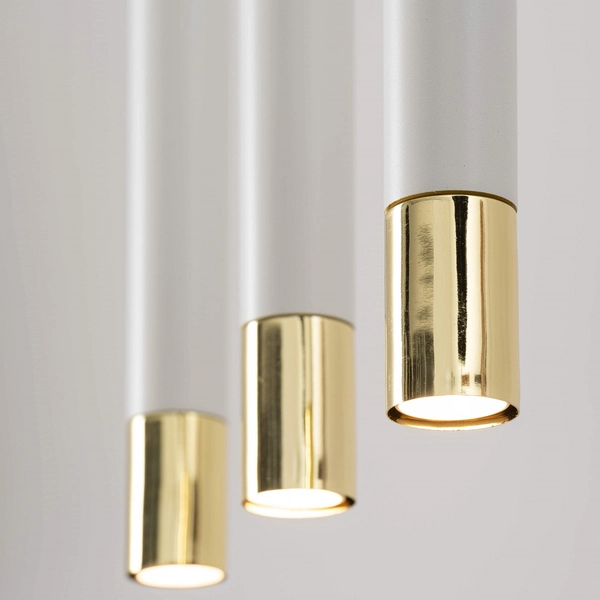 Wisząca lampa pokojowa Sopel Grand 33388 listwa do holu biała złota