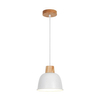 Metalowa lampa wisząca Orlo P21031M Zumaline nad stół biały drewniany
