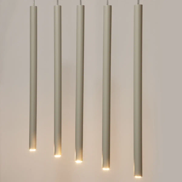 Zwisająca lampa do kuchni Sopel 5 41456 tubki szare beżowe