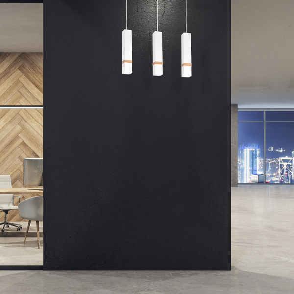 LAMPA wisząca VIDAR MLP5409 Milagro prostokatna OPRAWA metalowy ZWIS skandynawski na listwie biały