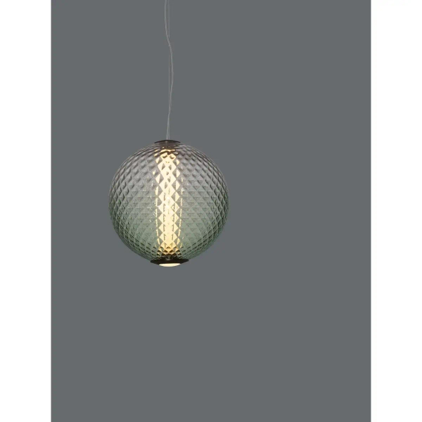 Szklana lampa wisząca nad stół CORVELA LE45175 LED 20W 3000K szara zielona