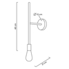 Klasyczna ścienna lampa Riva MSE010100394 Moosee metalowa złota