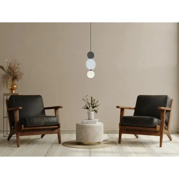 Wisząca lampa Andrea PND-59779B-1M-MLTI filcowa do sypialni szara czarna