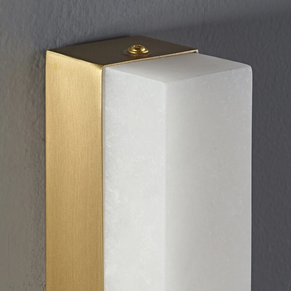 Prostokątna lampa ścienna BLOCK ST-3390 Step LED mosiądz marmur biały