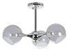 Loftowa lampa sufitowa VEN C854-3 szklana modernistyczna chrom przydymiona
