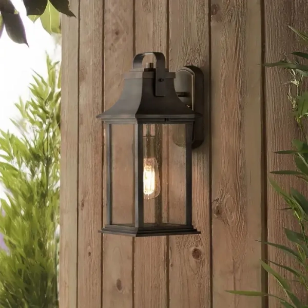 Naścienna lampa zewnętrzna Grant QN-GRANT-M-BU szklany IP44 brąz