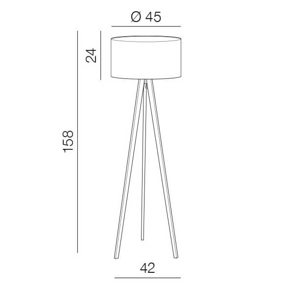 Podłogowa lampa Tripod Wood AZ3013+AZ3014 na trójnogu drewniana biała