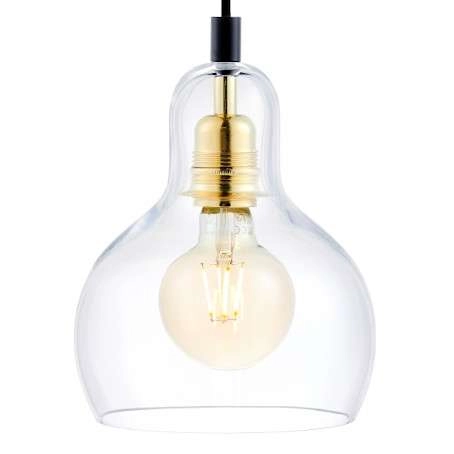 Skandynawska LAMPA wisząca LONGIS 10871105 Kaspa szklana OPRAWA loftowy ZWIS łezka kropla drop złota przezroczysta czarna