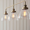 Sufitowa lampa potrójna Hansen 103014 szklana metalowa mosiądz
