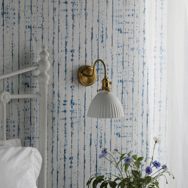 Ceramiczna lampa na ścianę Hadano HAD0740-09 mosiądz biały