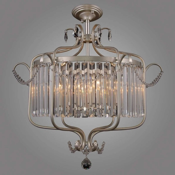 Plafon LAMPA sufitowa RINALDO PNPL-33057-6B-CH.S Italux glamour OPRAWA metalowa okrągła crystal kryształki srebrna szampańska