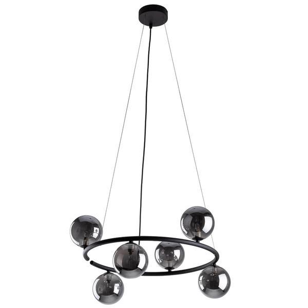 Lampa wisząca do salonu Anabelle 6843 bubbles ring grafitowa czarna