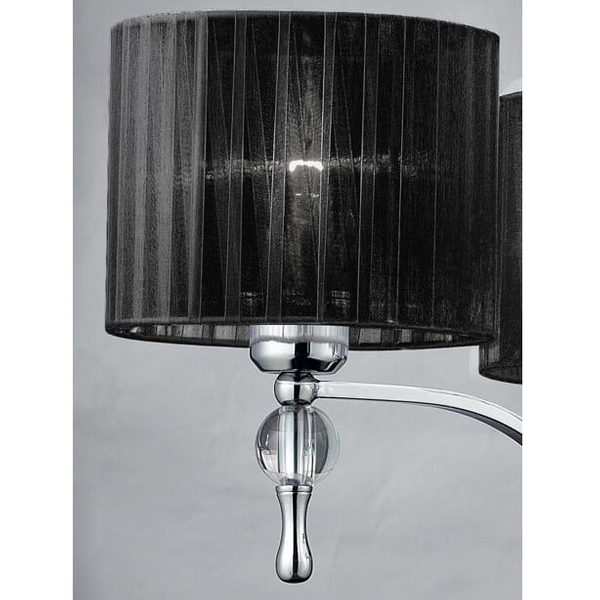 Klasyczna lampa wisząca Impress nad stół czarna chrom