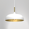 Wisząca lampa loft Lincoln nad łóżko kopuła biała złota