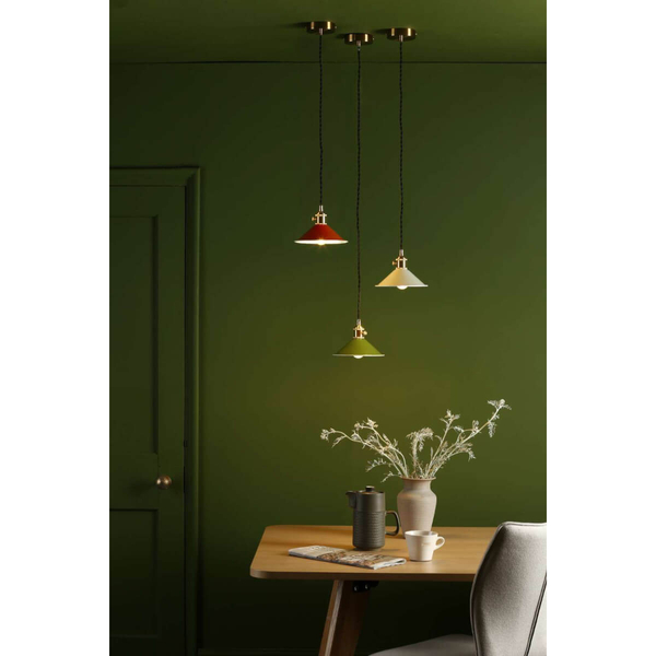 Lampa wisząca nad stół Hadano HAD0140-07 Dar Lighting zielona mosiądz