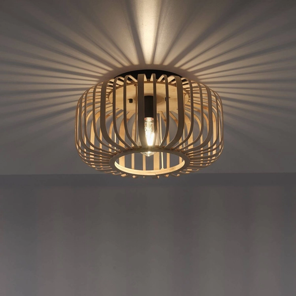 Natynkowa lampa pokojowa Racoon drewniany plafon okrągły