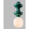 Lampa ceramiczna wisząca VILROSA LE44559 do salonu ciemnozielona biała