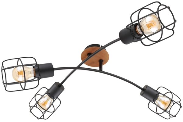 Lampa sufitowa Willa 54037-4D industrialna nad stół czarna