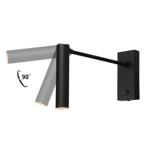 Ledowa lampa ścienna Roll 50928102 Kaspa 4,2W 3000K regulowana czarna