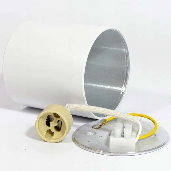 Downlight LAMPA sufitowa SLP6320 MDECO metalowa OPRAWA spot natynkowy tuba okrągła srebrna