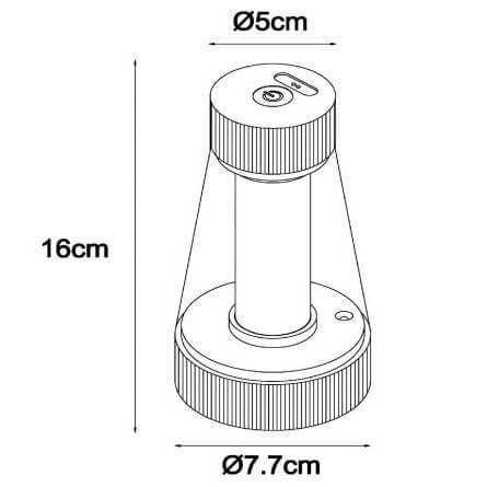Lampka nocna stożek Lorali 45500/01/30 LED 1,2W 3000K przezroczysta czarna