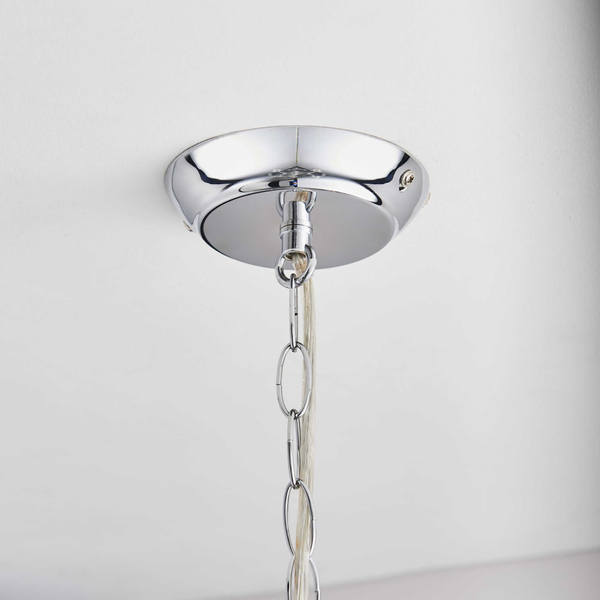 Żyrandol glamour świecznikowy Clarence 308-8CL Endon chrom przezroczysty