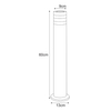 Lampa ogrodowa słupek Solin K-8206 Kaja IP44 tuba metalowy czarny